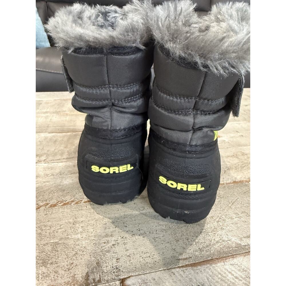 Sorel Snow Commander Boots Toddler Size 6 Gray Black Fleece Lined Winter Snow - Picture 4 of 6